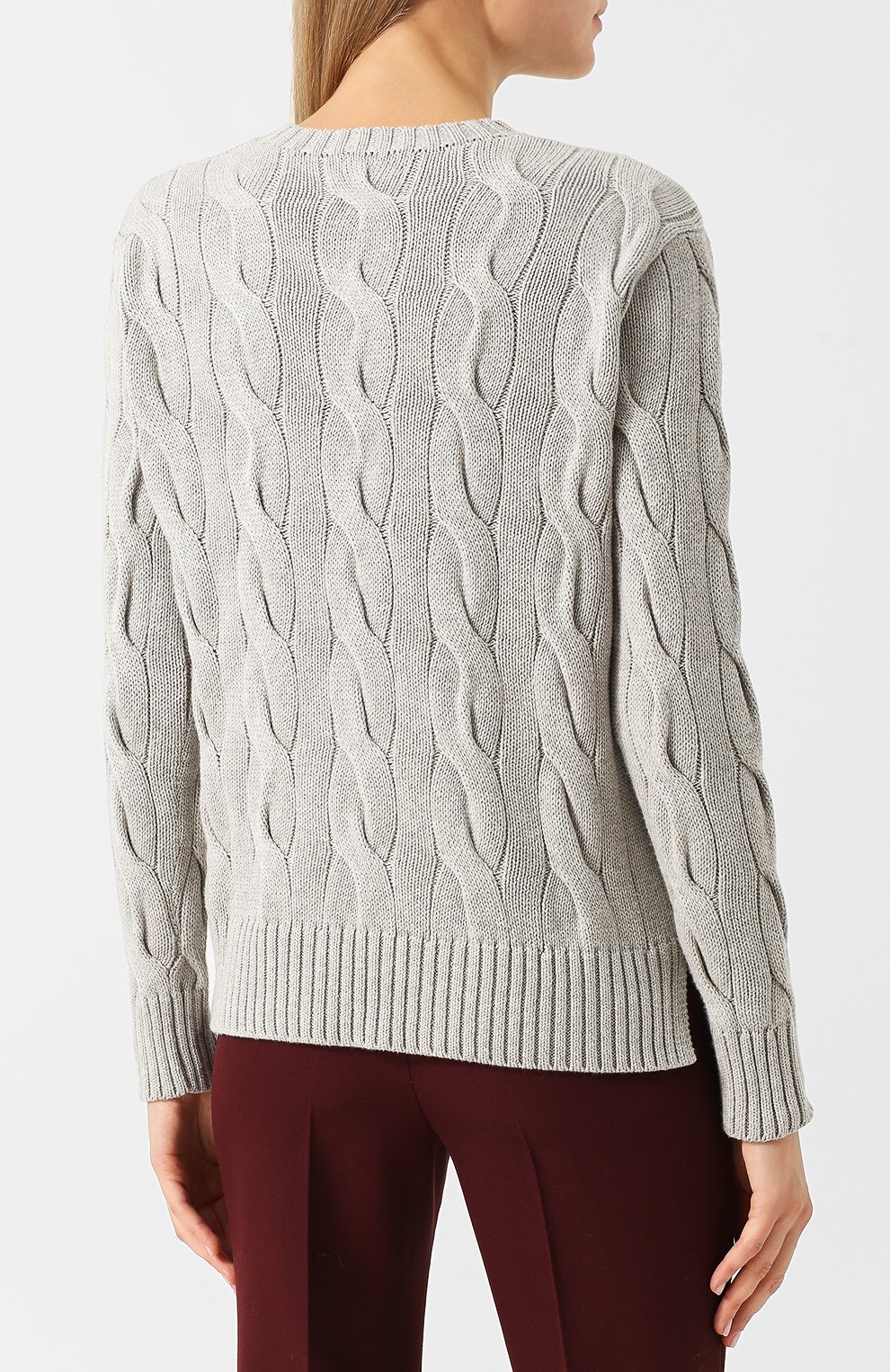 Хлопковый пуловер POLO RALPH LAUREN серого цвета по цене 20600 руб., арт. 211706244, фото 4 Хлопковый пуловер POLO RALPH LAUREN, арт. 211706244, фото 4