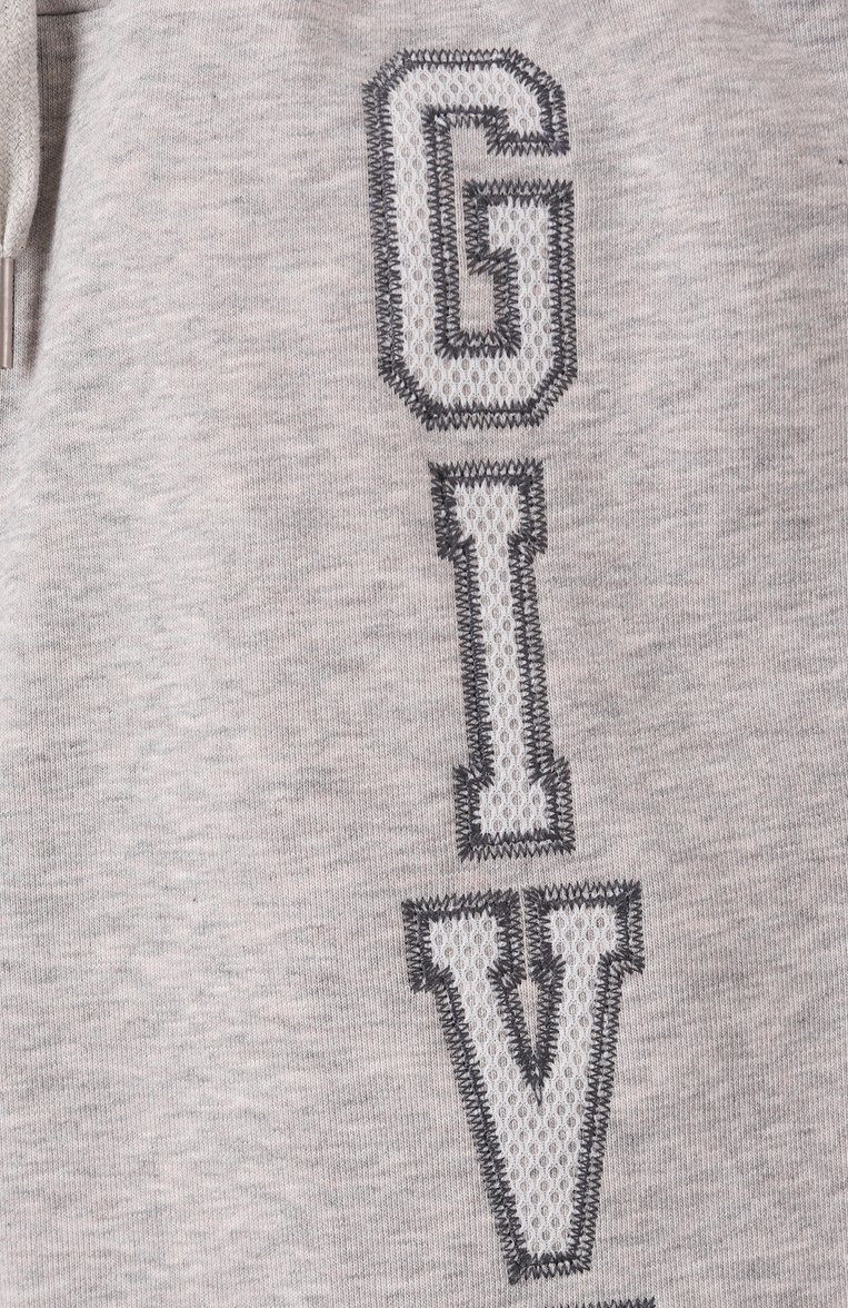 Детские хлопковые шорты GIVENCHY светло-серого цвета, арт. H30714 | Фото 3 (Материал подклада: Хлопок; Материал сплава: Проставлено; Нос: Не проставлено; Случай: Повседневный; Материал внешний: Хлопок; Ростовка одежда: 5 лет | 110 см, 7 лет | 122 см, 9 лет | 134 см, 13 - 15 лет | 158 см, 12 лет | 152 см)