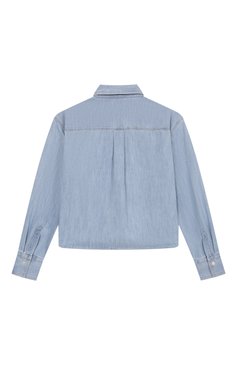 Детское джинсовая рубашка BRUNELLO CUCINELLI голубого цвета, арт. BH192C860C | Фото 2 (Рукава: Длинные; Материал внешний: Хлопок, Деним; Случай: Повседневный; Ростовка одежда: 12 лет | 152 см, 13 - 15 лет | 158 см)