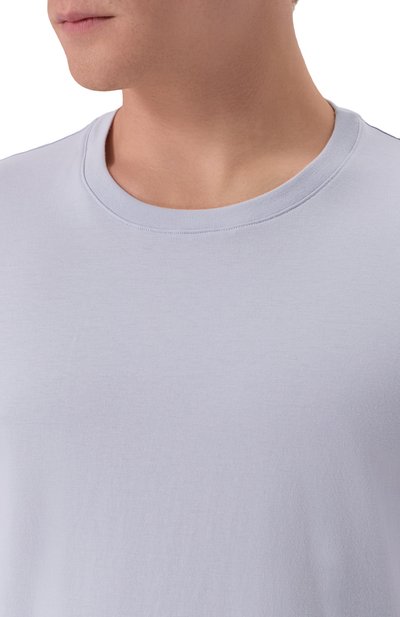 Хлопковая футболка HANRO синего цвета по цене 9660 руб., арт. 075050., фото 5 Хлопковая футболка HANRO, арт. 075050., фото 5