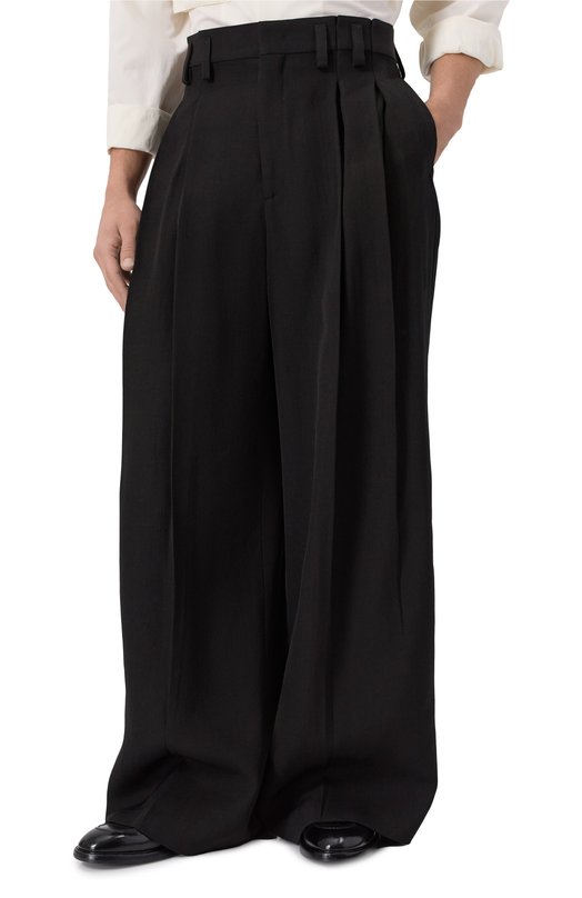 Брюки из вискозы и шелка Jil Sander J21KA0265/J65005 Чёрный  J21KA0265/J65005 Фото 3