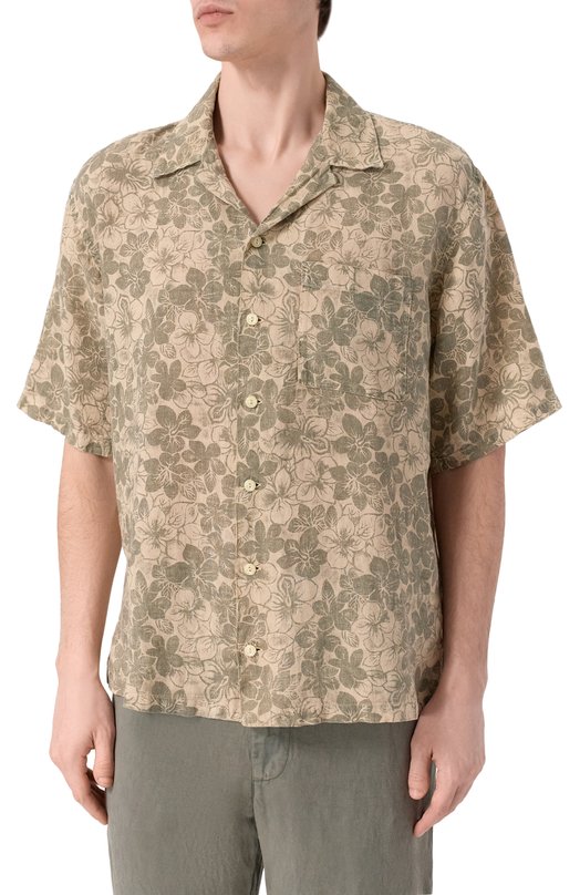 Льняная рубашка 120% Lino 33ALIM19L3/G447/000 Бежевый  33ALIM19L3/G447/000 Фото 3