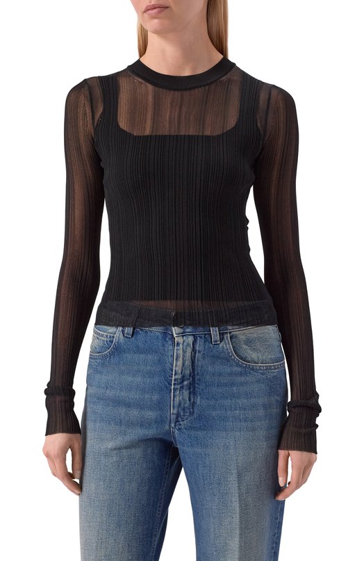 Пуловер из вискозы Sportmax SPXBU0N0 Чёрный  SPXBU0N0 Фото 3