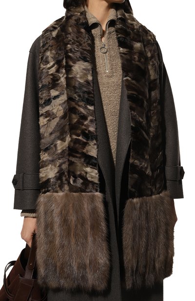 Шарф из меха каракуля и соболя COLOR TEMPERATURE, арт. Кар,Б-6/бн, фото 3