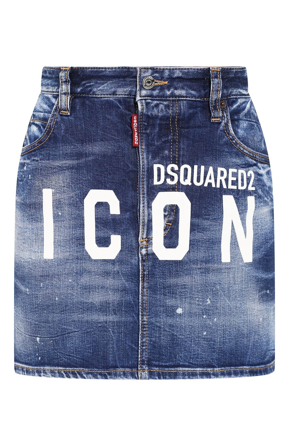 Джинсовая юбка DSQUARED2 синего цвета по цене 48100 руб., арт. S80MA0003/S30663, фото 1 Джинсовая юбка DSQUARED2, арт. S80MA0003/S30663, фото 1