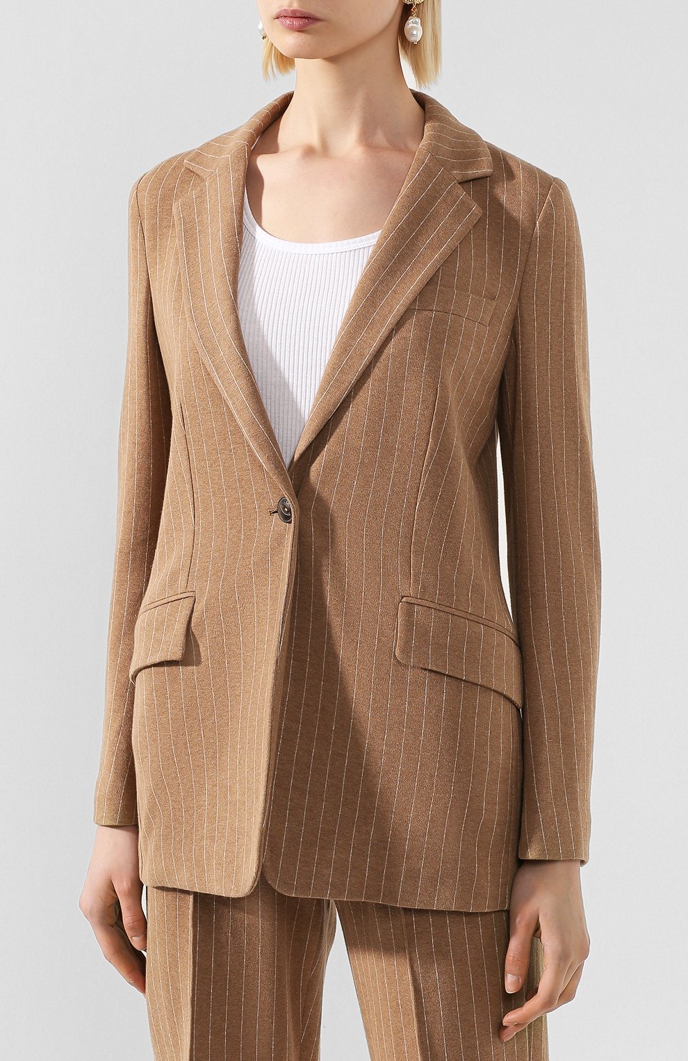 Хлопковый жакет RAG AND BONE коричневого цвета по цене 64450 руб., арт. WAW20S40052P05, фото 3 Хлопковый жакет RAG AND BONE, арт. WAW20S40052P05, фото 3