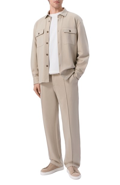 Хлопковые брюки 12 STOREEZ бежевого цвета по цене 18000 руб., арт. 136583, фото 2 Хлопковые брюки 12 STOREEZ, арт. 136583, фото 2