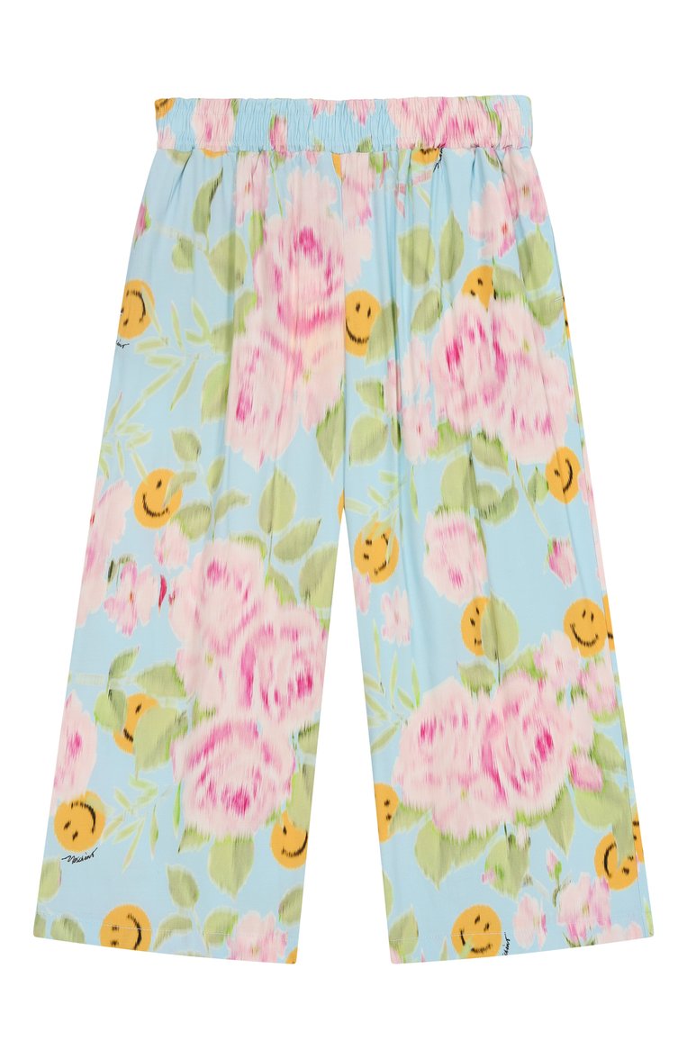 Детские брюки из вискозы MOSCHINO разноцветного цвета, арт. HDP06I/LRB23/4-8 | Фото 1 (Материал внешний: Вискоза; Нос: Не проставлено; Случай: Повседневный; Автоматизация состава: Проставлено; Ростовка одежда: 6 лет | 116 см, 8 лет | 128 см, 5 лет | 110 см, 4 года | 104 см)