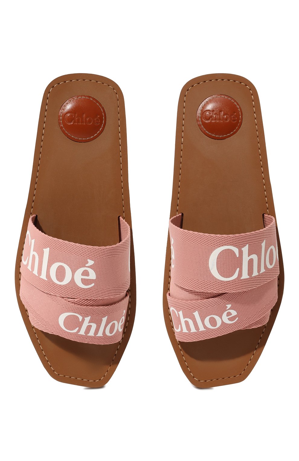 Комбинированные шлепанцы woody CHLOÉ, арт. CHC19U18808, фото 6