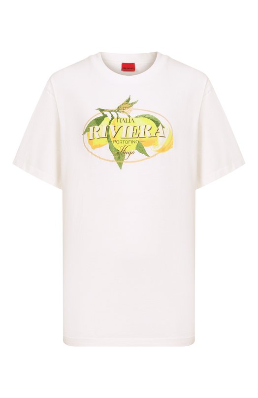 Хлопковая футболка HUGO 50561264 Белый 50561264