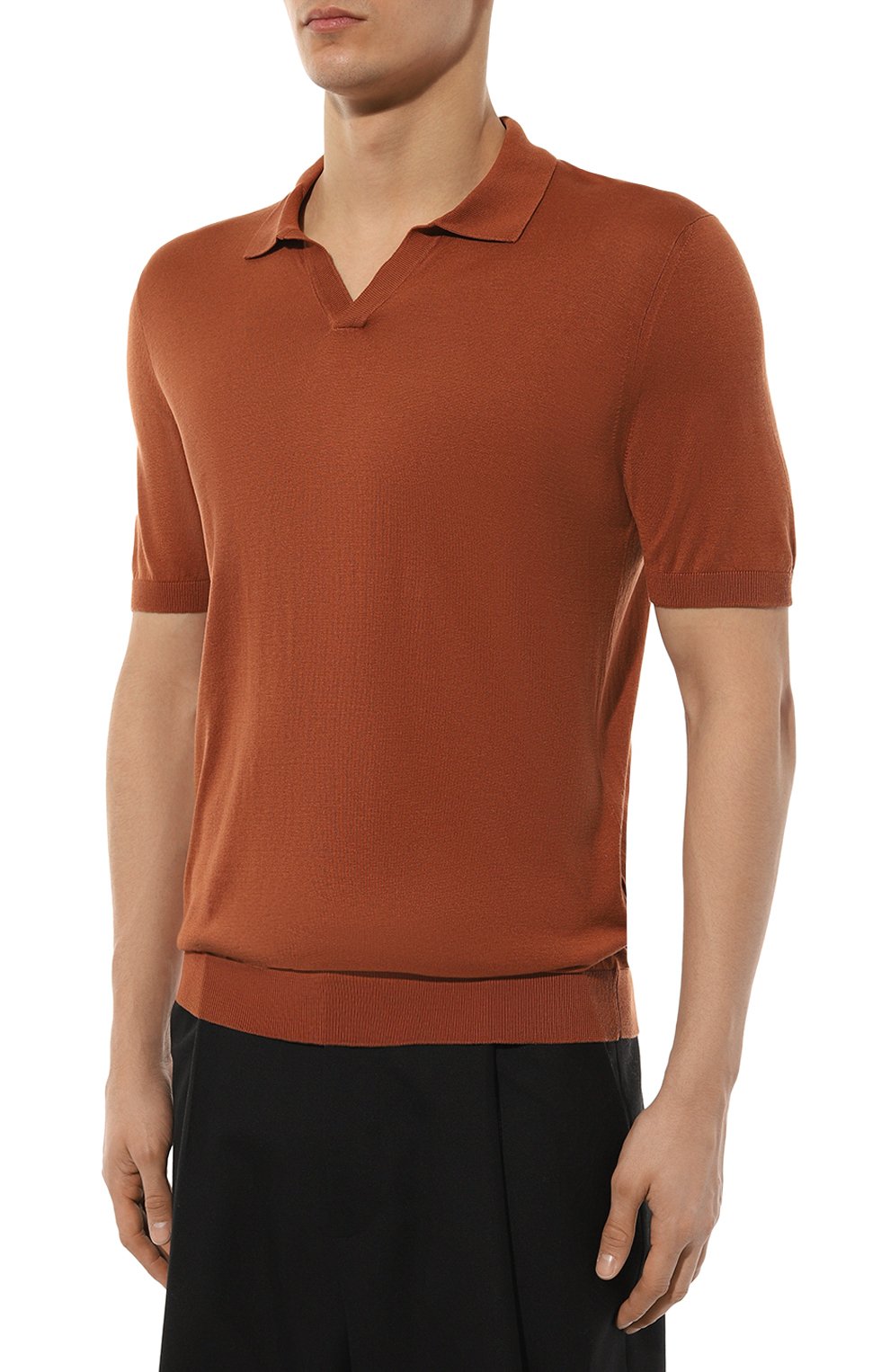 Шелковое поло GRAN SASSO светло-коричневого цвета по цене 27500 руб., арт. 43129/23503, фото 3 Шелковое поло GRAN SASSO, арт. 43129/23503, фото 3