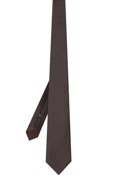 Шелковый галстук CANALI коричневого цвета по цене 16250 руб., арт. 18/HJ04065, фото 3 Шелковый галстук CANALI, арт. 18/HJ04065, фото 3