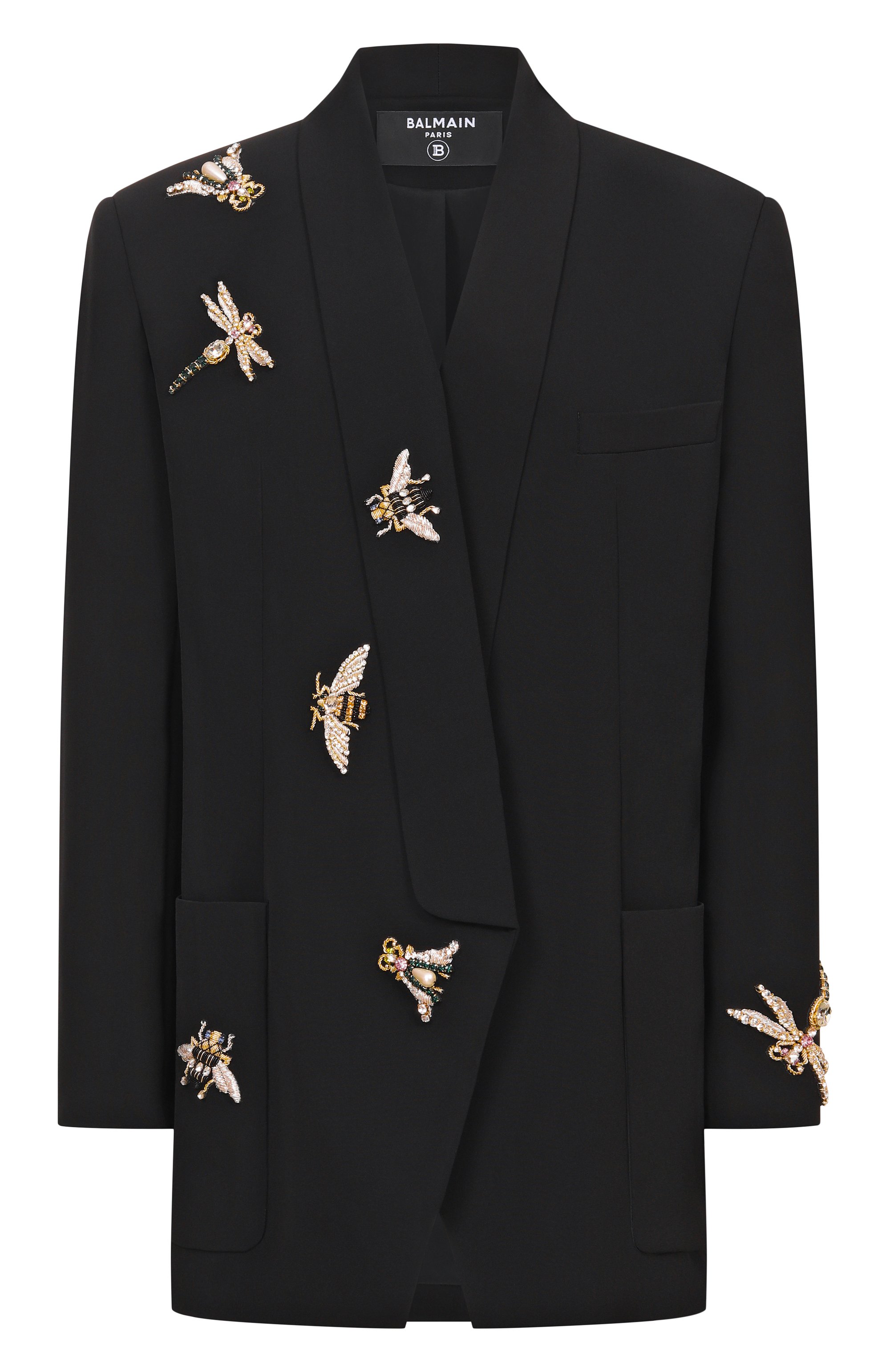 Жакет из вискозы BALMAIN черного цвета по цене 647000 руб., арт. HF1SJ165/PD58, фото 1 Жакет из вискозы BALMAIN, арт. HF1SJ165/PD58, фото 1