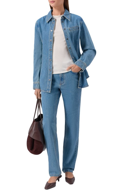 Лонгслив из шелка и хлопка 12 STOREEZ 135742 Кремовый  135742 Фото 2