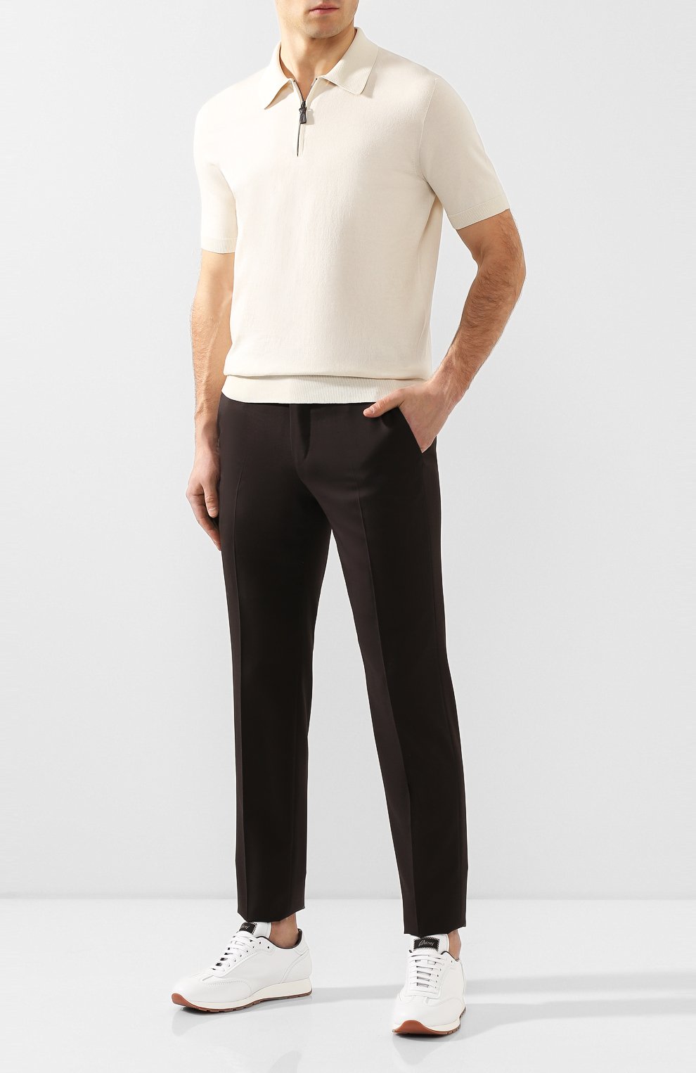 Хлопковое поло BRIONI кремового цвета по цене 67300 руб., арт. UMS20L/08K01, фото 2 Хлопковое поло BRIONI, арт. UMS20L/08K01, фото 2