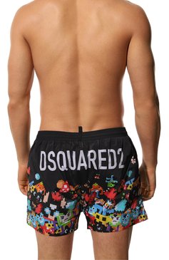 Мужские плавки-шорты DSQUARED2 черного цвета, арт. D7B64/531 | Фото 3 (Материал внешний: Синтетический материал; Принт: С принтом; Материал сплава: Проставлено; Нос: Не проставлено; Мужское Кросс-КТ: плавки-шорты)