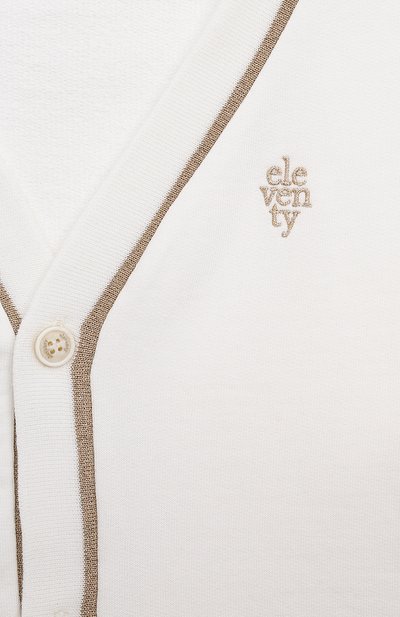 Хлопковый кардиган ELEVENTY молочного цвета по цене 13200 руб., арт. EU4A00 Z1293/12-16, фото 3 Хлопковый кардиган ELEVENTY, арт. EU4A00 Z1293/12-16, фото 3