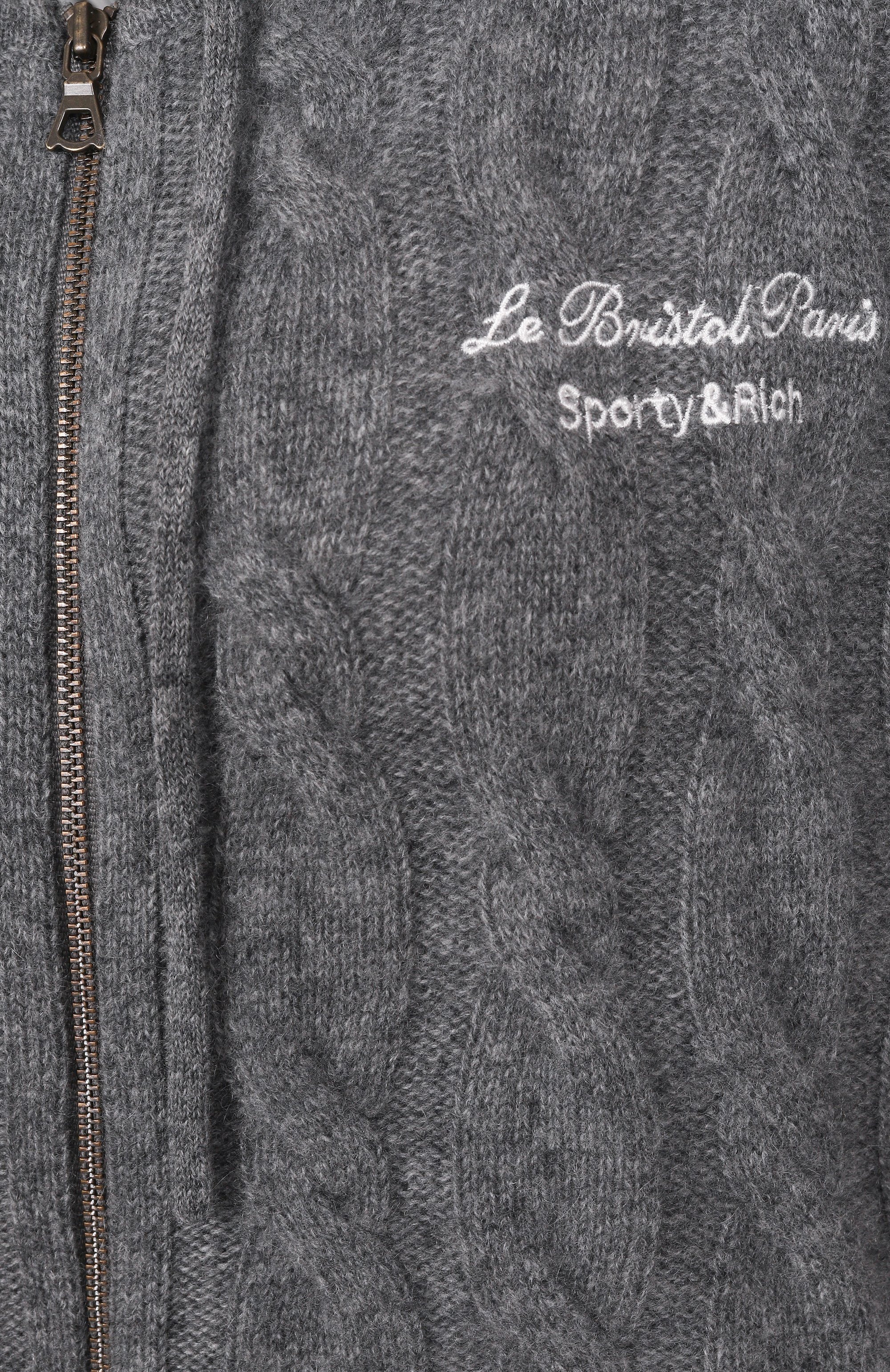 Кардиган из кашемира и шерсти sporty & rich x le bristol paris SPORTY AND RICH, арт. CA005517619GY03, фото 6