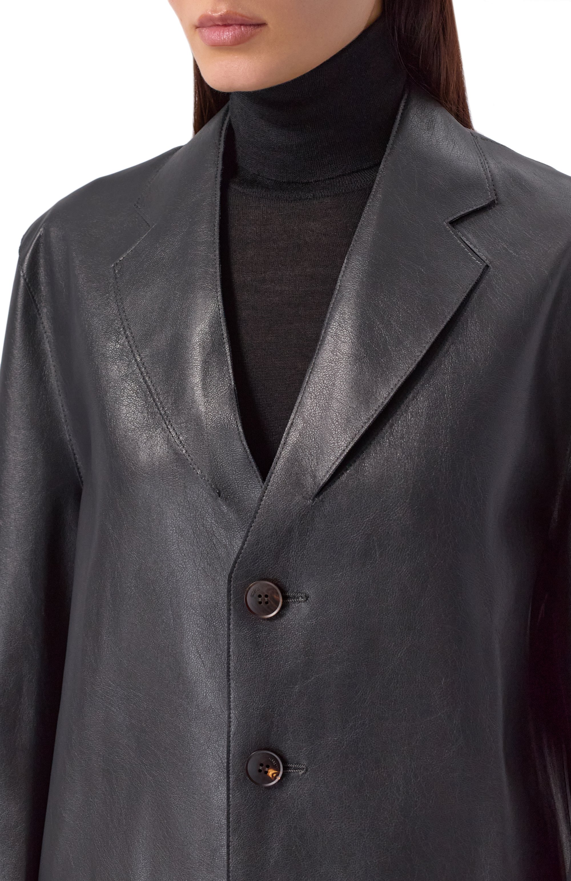 Жакет из экокожи GOOROO черного цвета по цене 237060 руб., арт. LJT002-9073-900-FW25/26, фото 5 Жакет из экокожи GOOROO, арт. LJT002-9073-900-FW25/26, фото 5