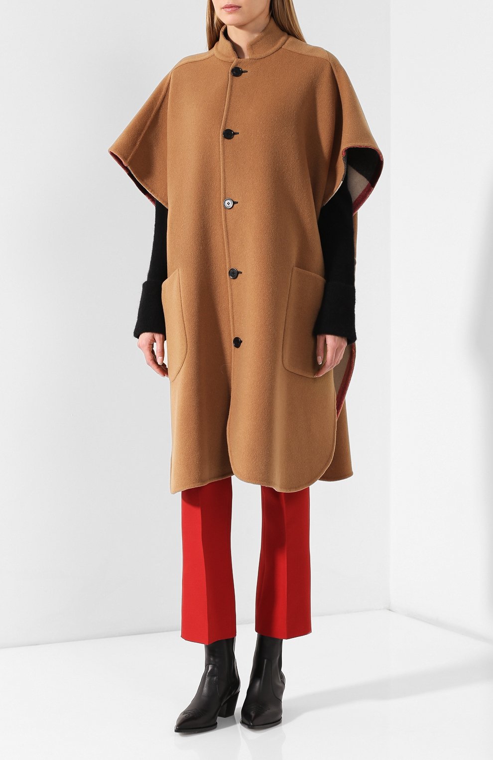 Двустороннее пончо BURBERRY, арт. 8009862, фото 3