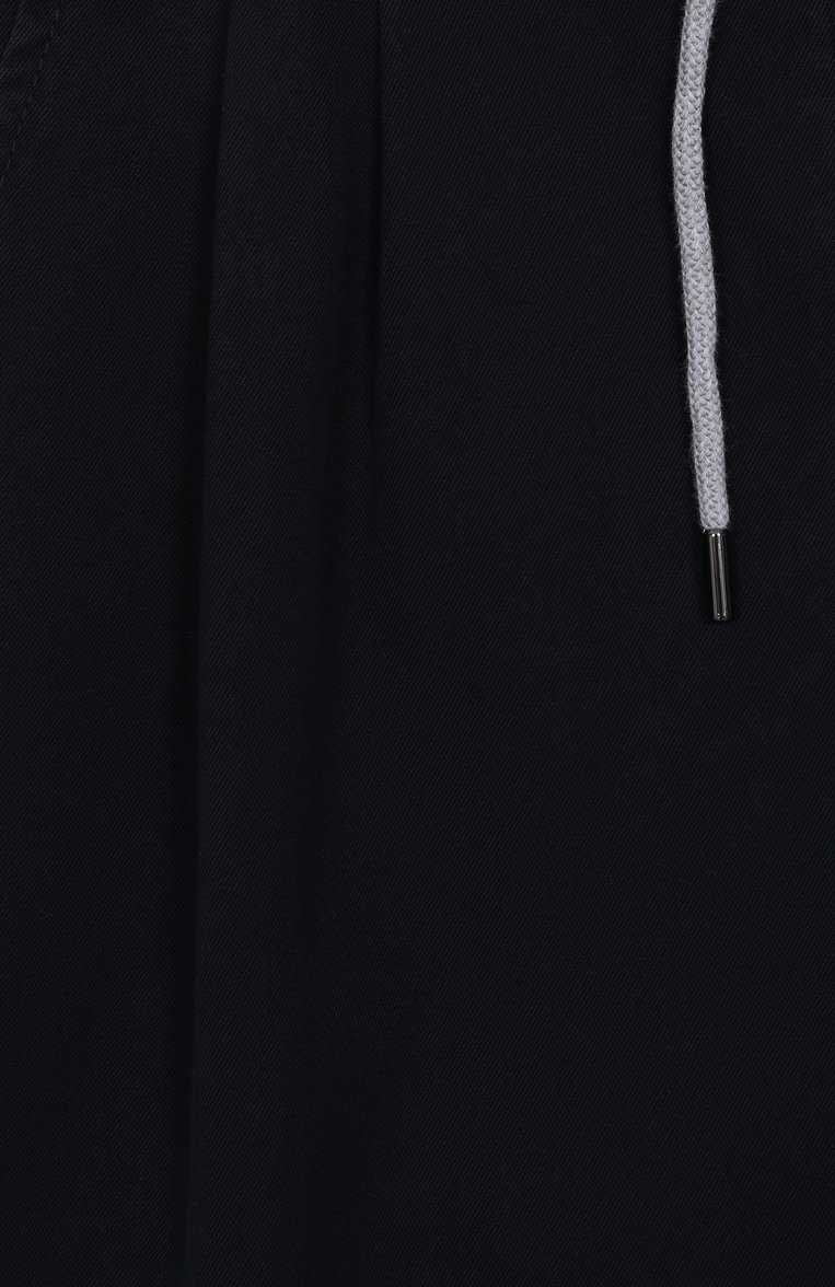 Детские хлопковые брюки BRUNELLO CUCINELLI темно-синего цвета, арт. B252DP113B | Фото 3 (Нос: Не проставлено; Материал внешний: Хлопок; Случай: Повседневный; Ростовка одежда: 8 лет | 128 см, 10 - 11 лет | 140 - 146см)