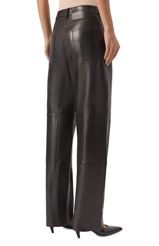 Кожаные брюки Jil Sander J02KA0341/J07187 Чёрный  J02KA0341/J07187 Фото 4