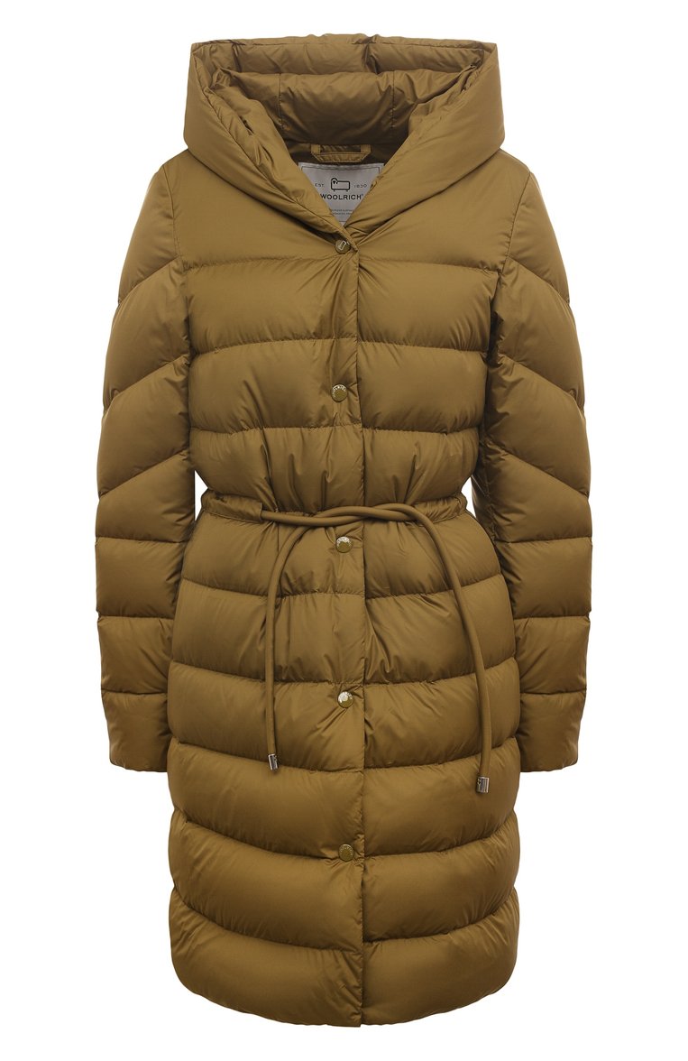 Женский пуховик WOOLRICH зеленого цвета, арт. CFWW0U0663FRUT2635 | Фото 1 (Рукава: Длинные; Длина (верхняя одежда): До середины бедра; Региональные ограничения белый список (Axapta Mercury): Не проставлено; Материал внешний: Синтетический материал; Кросс-КТ: Пуховик; Материал сплава: Проставлено; Нос: Не проставлено; Материал подклада: Синтетический материал; Драгоценные камни: Проставлено; Материал утеплителя: Пух и перо; Стили: Кэжуэл)