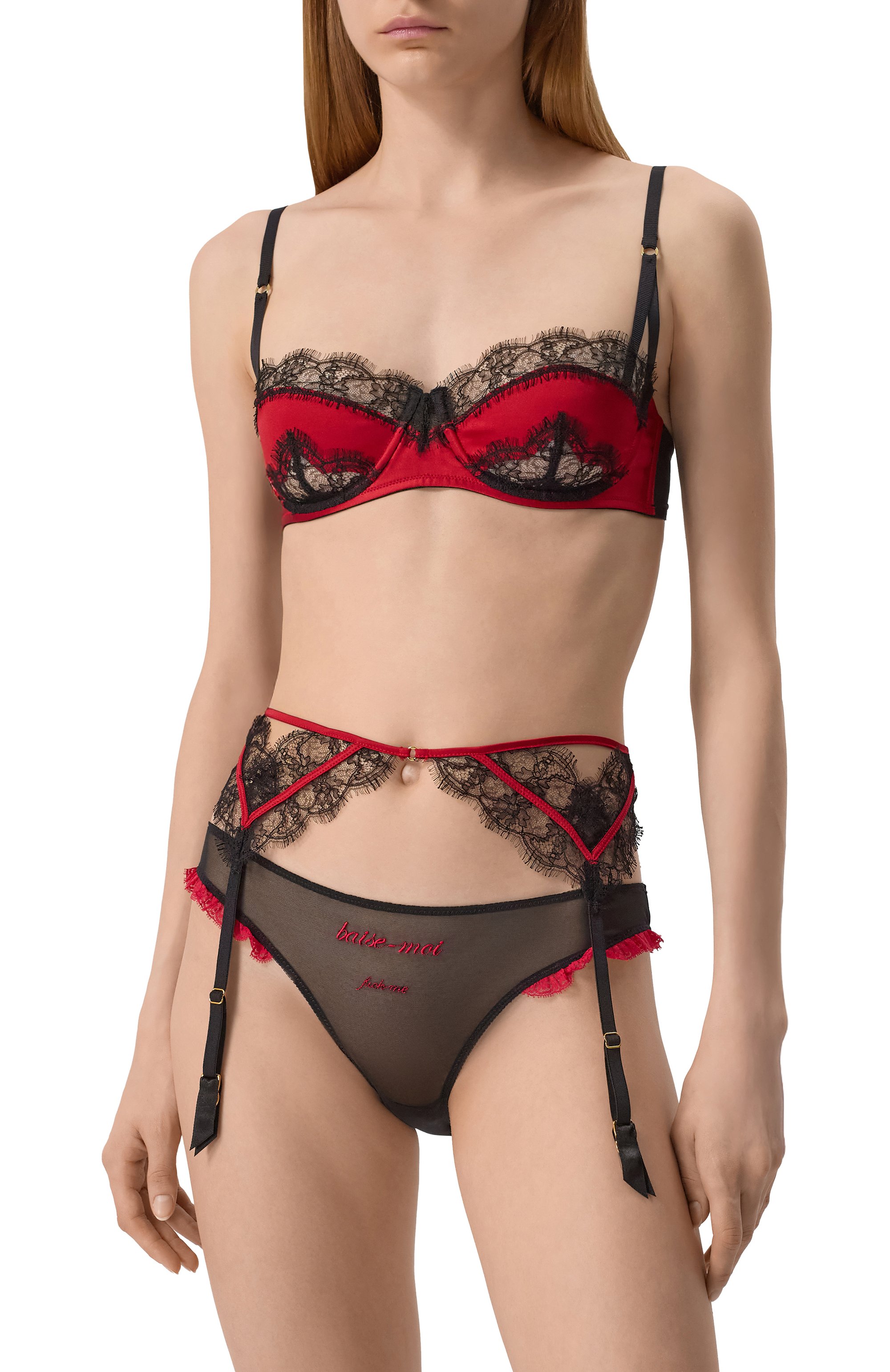 Шелковый пояс для чулок KIKI DE MONTPARNASSE, арт. C001GB002/RED 600, фото 2