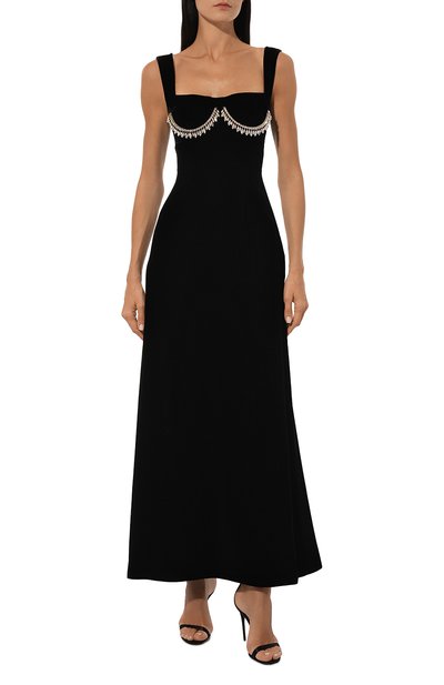 Вельветовое платье GIAMBATTISTA VALLI черного цвета по цене 395500 руб., арт. 24FWSVFP5029-81RED, фото 3 Вельветовое платье GIAMBATTISTA VALLI, арт. 24FWSVFP5029-81RED, фото 3