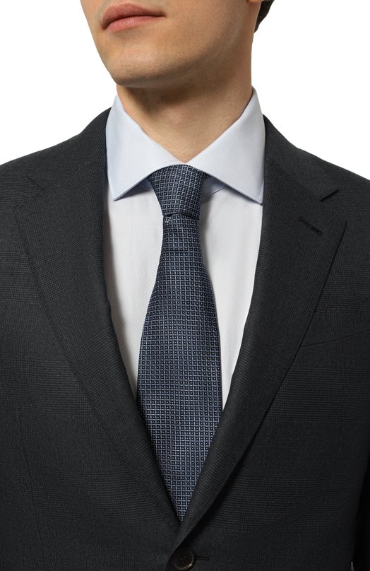Шелковый галстук Zegna 1P8/Z8D03TA8 Синий  1P8/Z8D03TA8 Фото 2