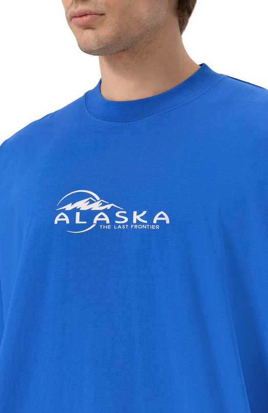 Хлопковая футболка VETEMENTS ME76TR256A/1200 LIGHT JERSEY Синий  ME76TR256A/1200 LIGHT JERSEY Фото 5