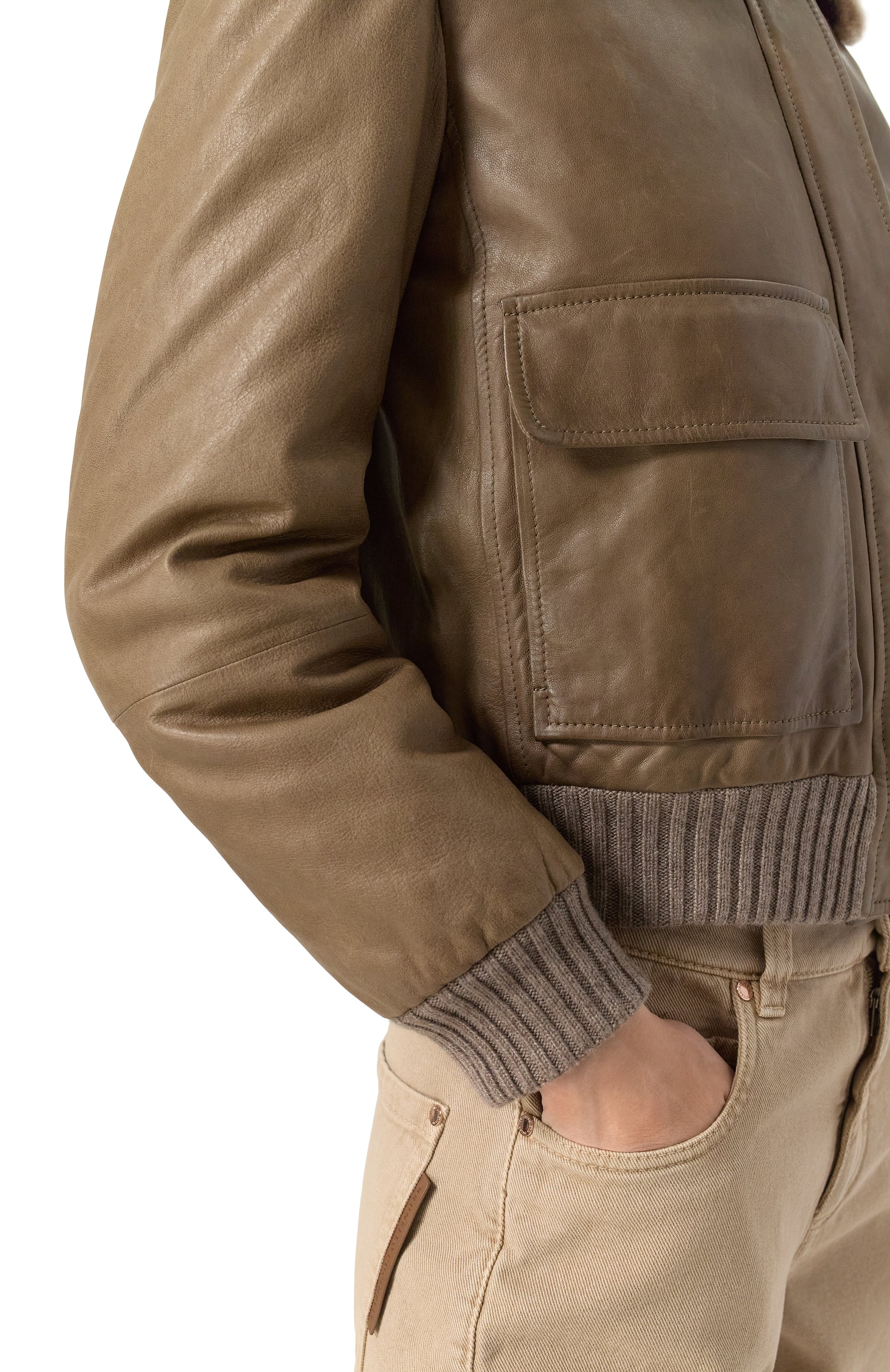 Кожаный бомбер BRUNELLO CUCINELLI, арт. MPN0C7416P, фото 5