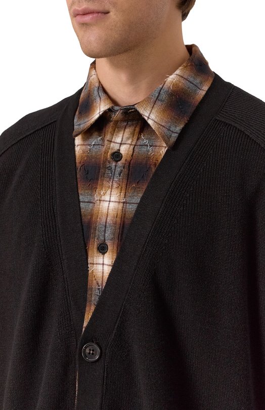 Кардиган изо льна и шерсти Juun.J JC5851P615 Чёрный  JC5851P615 Фото 5