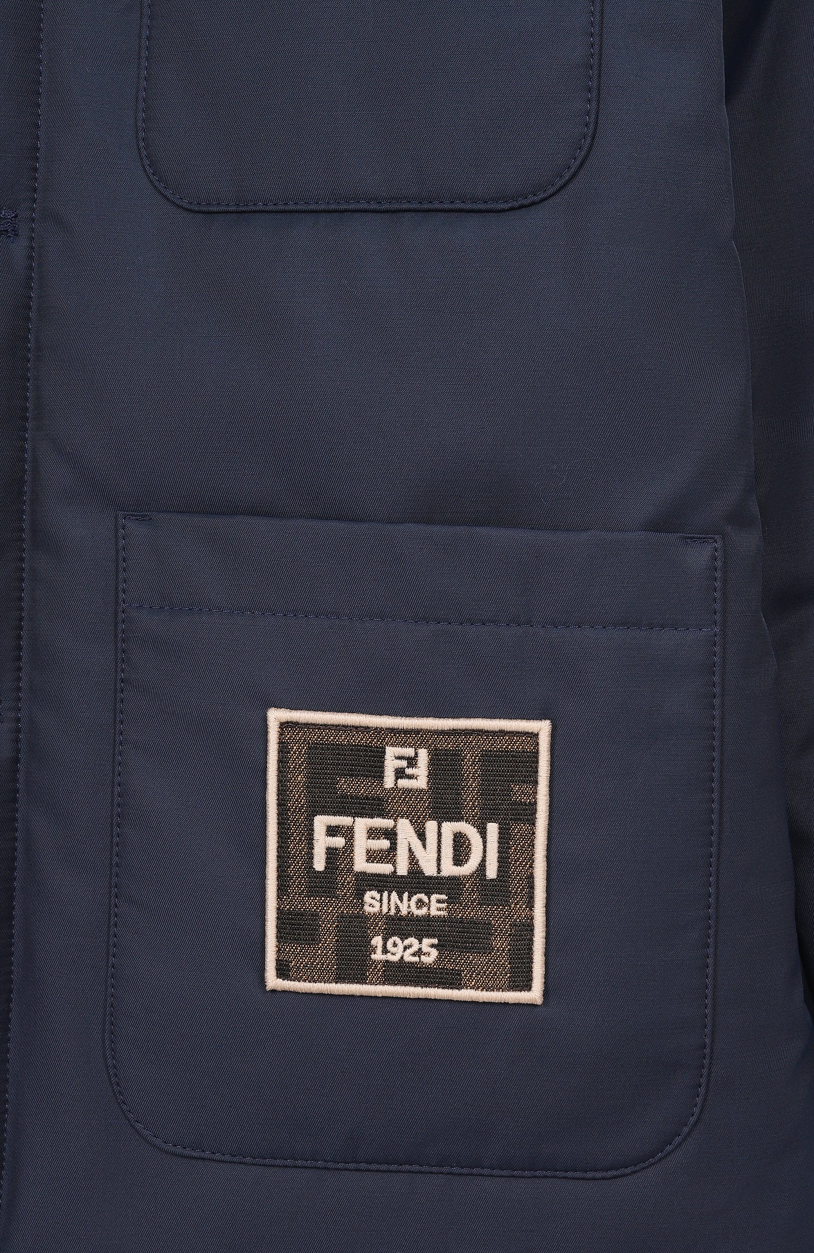 Утепленная куртка-рубашка FENDI темно-синего цвета по цене 119500 руб., арт. JMA332/ART2/8A-12+, фото 3 Утепленная куртка-рубашка FENDI, арт. JMA332/ART2/8A-12+, фото 3