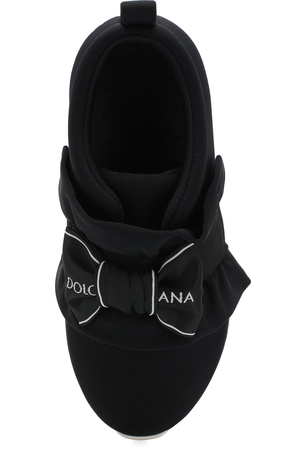 Текстильные кроссовки с эластичной вставкой и бантом DOLCE & GABBANA, арт. D10686/AN625/29-36, фото 4