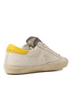 Мужские кожаные кеды superstar GOLDEN GOOSE DELUXE BRAND светло-бежевого цвета, арт. GMF00101.F004804 | Фото 5 (Материал внутренний: Натуральная кожа, Текстиль; Материал сплава: Проставлено; Стили: Классический; Материал утеплителя: Без утеплителя; Подошва: Плоская; Драгоценные камни: Проставлено)