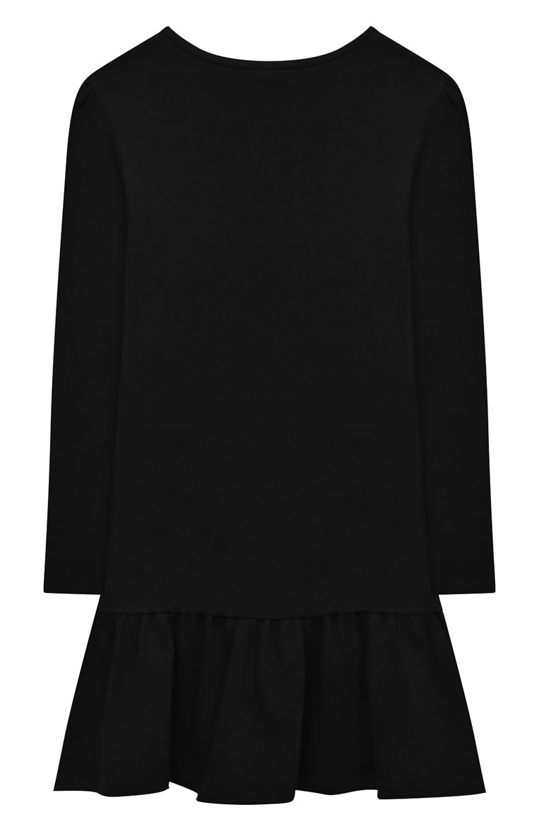Детское хлопковое платье MARC JACOBS (THE) черного цвета, арт. W12348 | Фото 2 (Рукава: Длинные; Материал внешний: Хлопок; Случай: Повседневный; Девочки Кросс-КТ: Платье-одежда; Ростовка одежда: 9 лет | 134 см, 12 лет | 152 см, 3 года | 98 см, 4 года | 104 см, 5 лет | 110 см, 7 лет | 122 см)