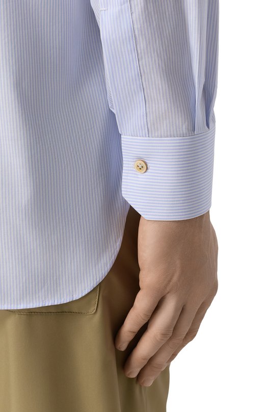 Хлопковая сорочка Kiton UCIH0929413 Голубой  UCIH0929413 Фото 5