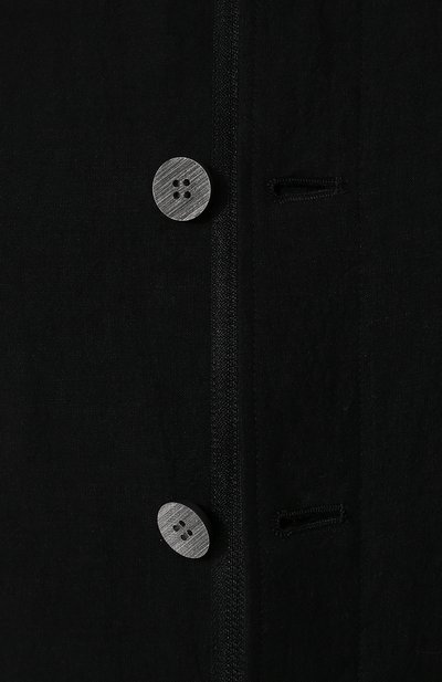 Однотонный льняной жакет с воротником-стойкой YOHJI YAMAMOTO черного цвета по цене 170500 руб., арт. FW-J14-305, фото 5 Однотонный льняной жакет с воротником-стойкой YOHJI YAMAMOTO, арт. FW-J14-305, фото 5