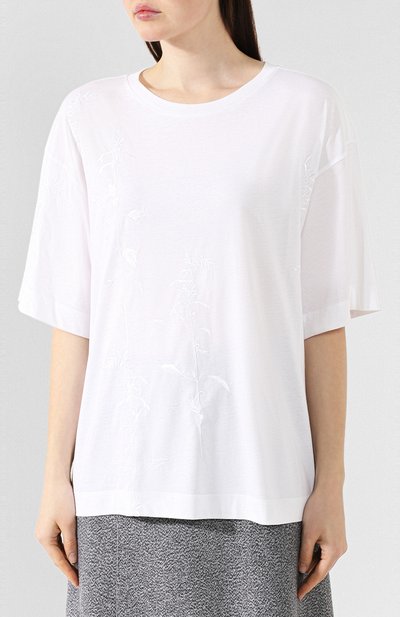 Хлопковая футболка DRIES VAN NOTEN белого цвета по цене 22900 руб., арт. 192-11179-8611, фото 3 Хлопковая футболка DRIES VAN NOTEN, арт. 192-11179-8611, фото 3