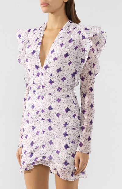 Платье из смеси хлопка и шелка ISABEL MARANT белого цвета по цене 59500 руб., арт. R01600-20P024I/ETYA, фото 3 Платье из смеси хлопка и шелка ISABEL MARANT, арт. R01600-20P024I/ETYA, фото 3