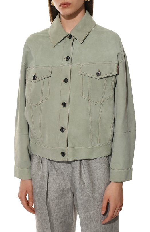 Замшевая куртка Brunello Cucinelli 221MPCAI2986 Зелёный  221MPCAI2986 Фото 3