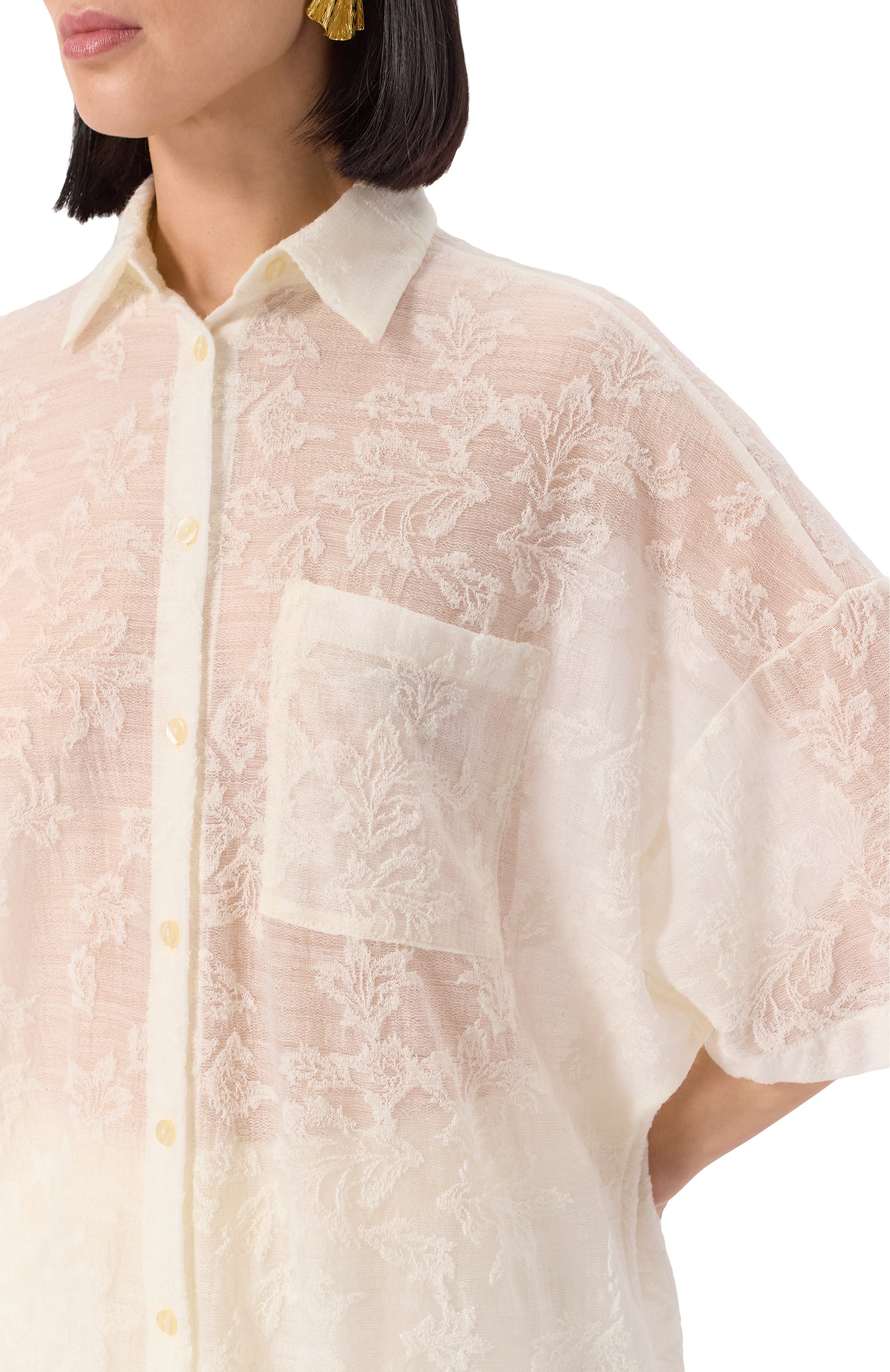 Рубашка SEVEN LAB кремового цвета по цене 15440 руб., арт. SBV.16.116.606, фото 5 Рубашка SEVEN LAB, арт. SBV.16.116.606, фото 5