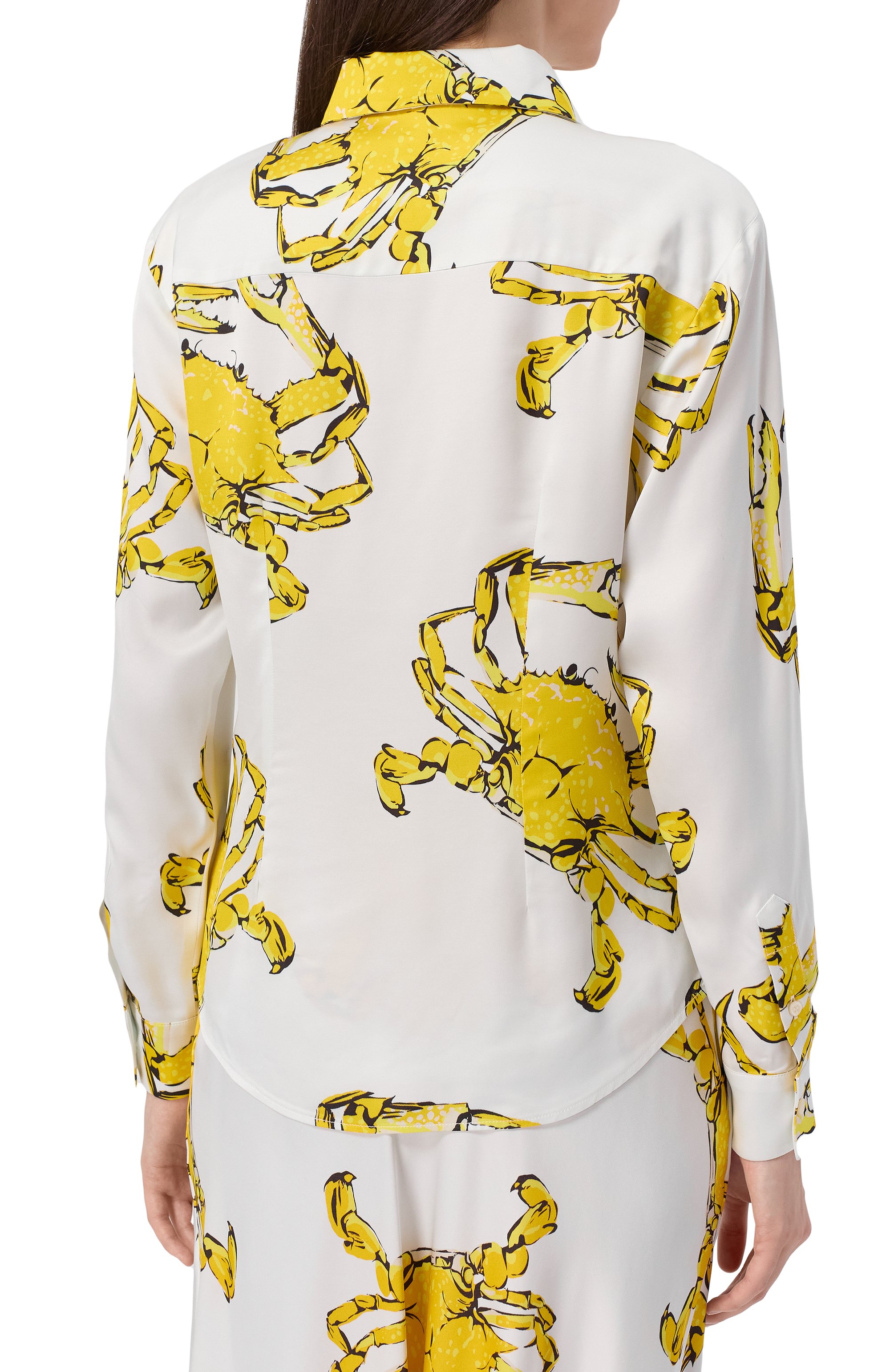 Рубашка из вискозы MSGM белого цвета по цене 36750 руб., арт. 3841MDE24A/257152, фото 4 Рубашка из вискозы MSGM, арт. 3841MDE24A/257152, фото 4