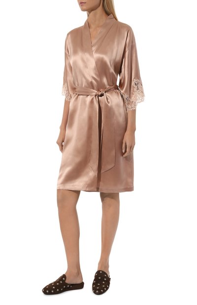 Халат из шелка и хлопка LISE CHARMEL бежевого цвета по цене 49150 руб., арт. ALC2080, фото 3 Халат из шелка и хлопка LISE CHARMEL, арт. ALC2080, фото 3