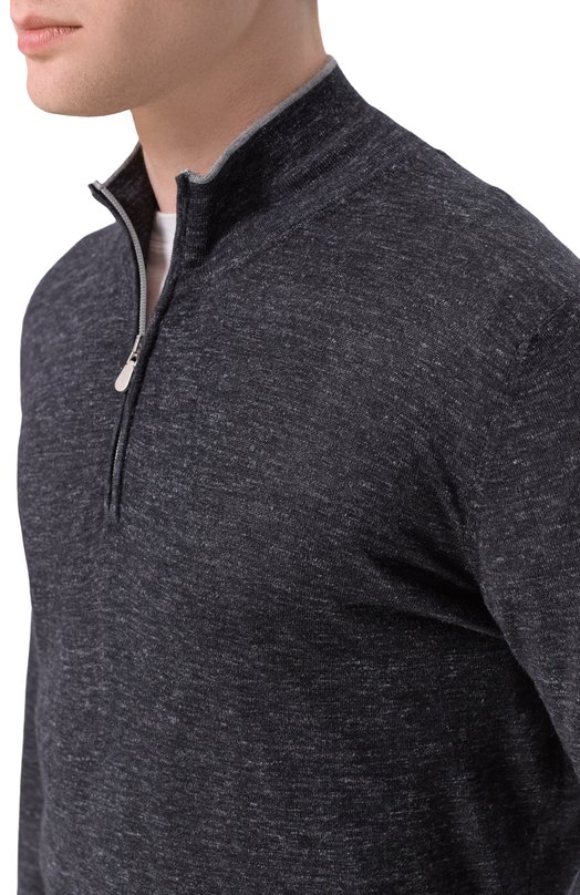 Джемпер из кашемира и шелка Brunello Cucinelli MHS805904 Серый  MHS805904 Фото 5