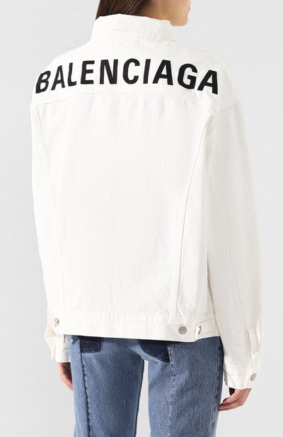 Джинсовая куртка BALENCIAGA белого цвета по цене 78450 руб., арт. 571449/TDW04, фото 4 Джинсовая куртка BALENCIAGA, арт. 571449/TDW04, фото 4