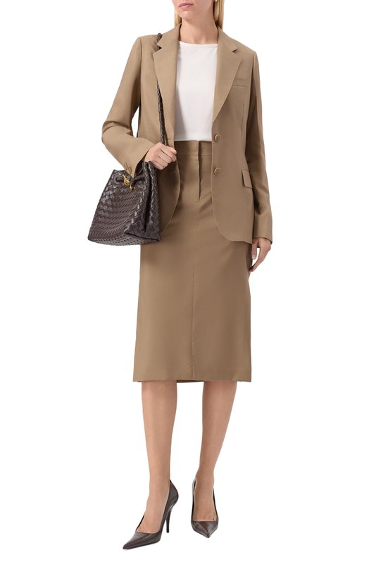 Юбка из шерсти и шелка MVST 25E/X2P/0/C051/3038 Бежевый  25E/X2P/0/C051/3038 Фото 2