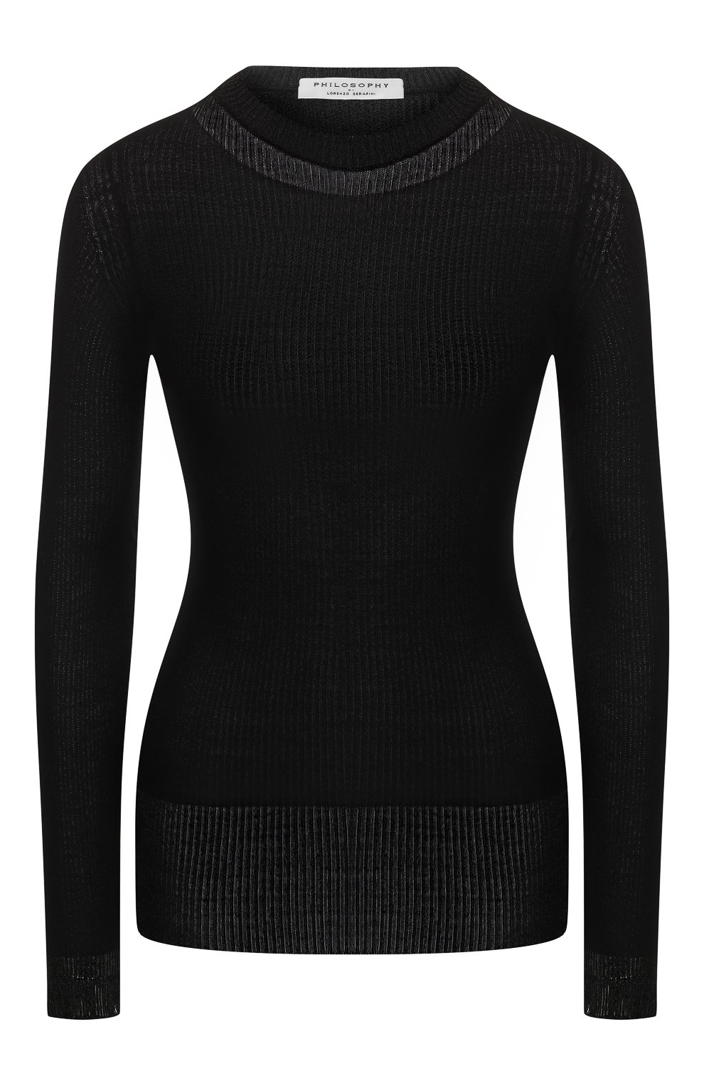 Пуловер из вискозы PHILOSOPHY DI LORENZO SERAFINI черного цвета по цене 52700 руб., арт. V0909/705, фото 1 Пуловер из вискозы PHILOSOPHY DI LORENZO SERAFINI, арт. V0909/705, фото 1