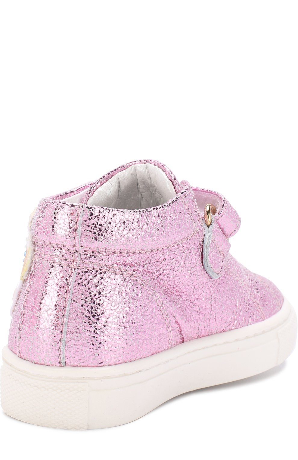 Кожаные кеды с металлизированной отделкой и аппликациями MISSOURI, арт. 4514/18-26, фото 3